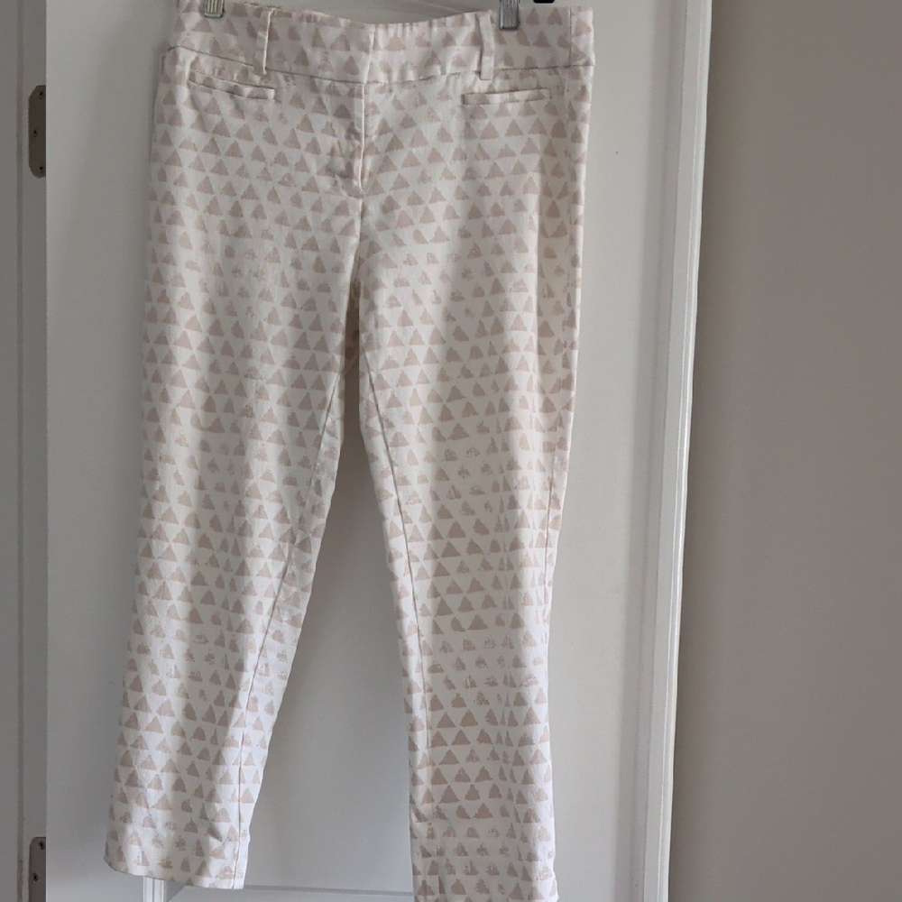 LOFT Beige Triangle Pattern Pants